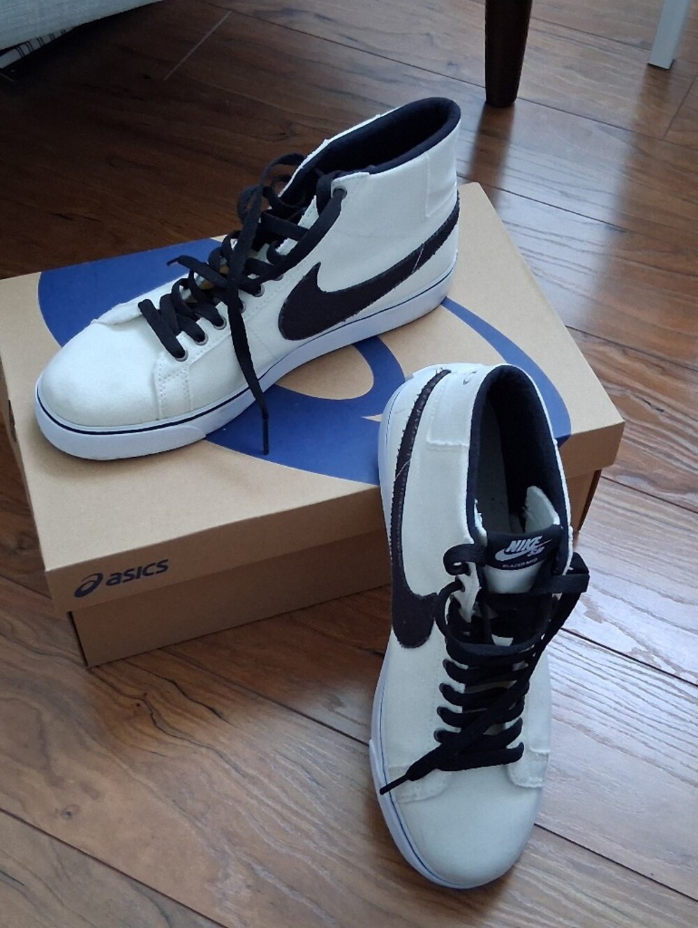 Nike Blazer Mid Two-Up Edition High-Top Sneakers in White and Black